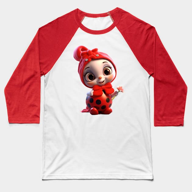 Enchanting Ladybird Baseball T-Shirt by TooplesArt